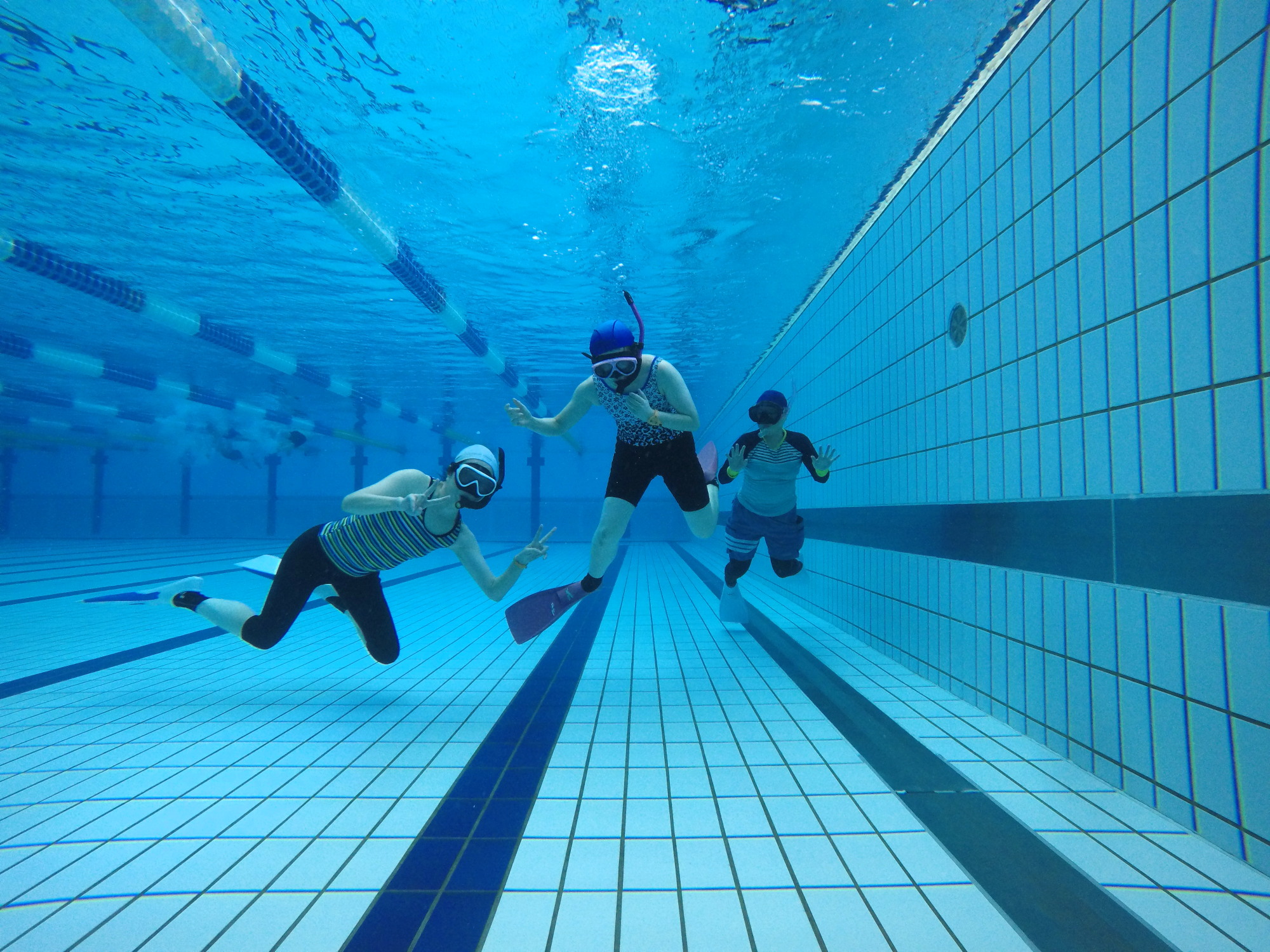 特別に水中動画撮影会 お盆の平日横浜国際プールでスキンダイビング講習会の応用編を開催しました Osc
